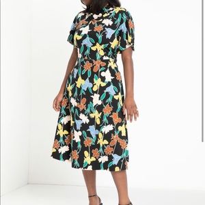 eloquii cowl neck fit and flare dress